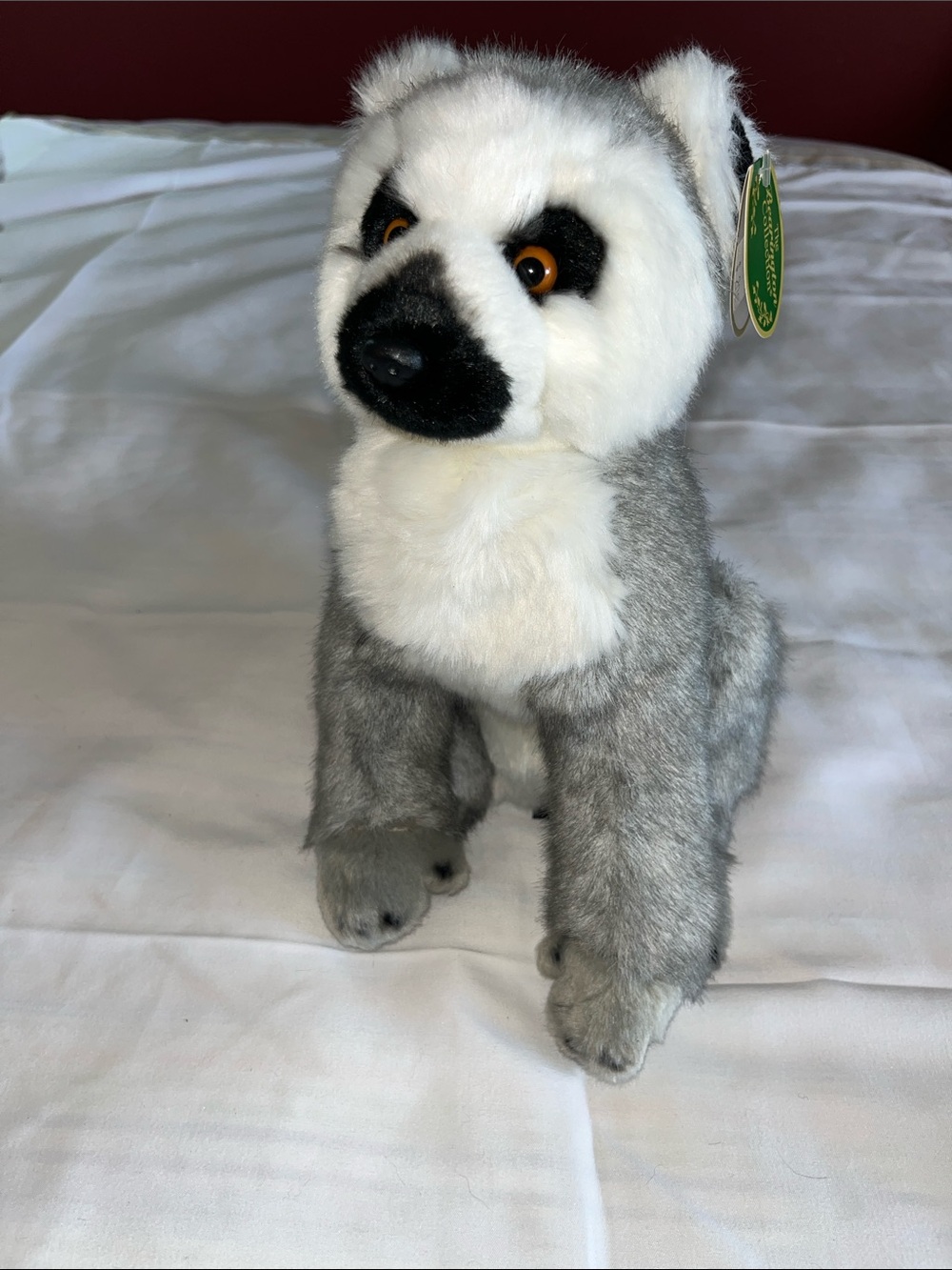 The Bearington Collection “Ringer” Gray‎ & White Plush Lemur